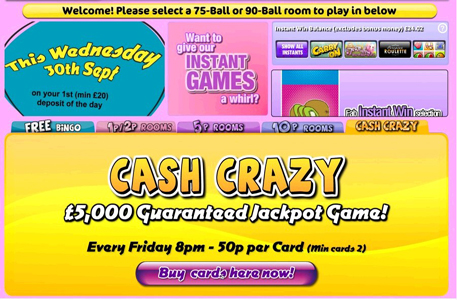 Join CheekyBingo for Free and get  £15 Free Bingo Money+ 300% Bingo Bonus